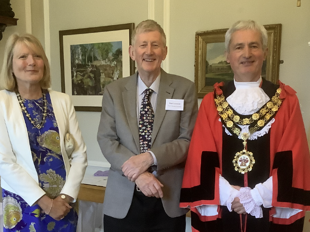 The Mayor, Richard Pyne, the Lady Mayor, and Paul Leonard, chairman of the Society